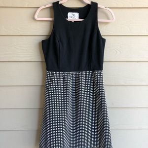 Anthropologie Tabitha Black White Plaid Fit and Flare Dress 2